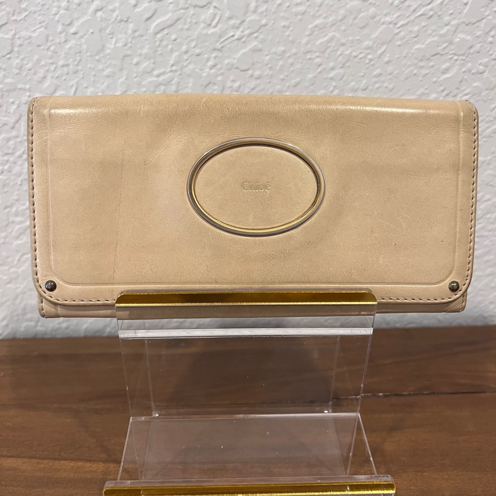 Chloe Beige Leather Wallet